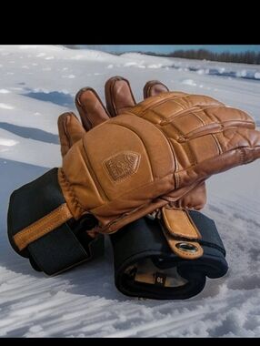 Hestra Alpine Pro Fall Line Leather 5 Finger Ski Gloves Unisex Size 10